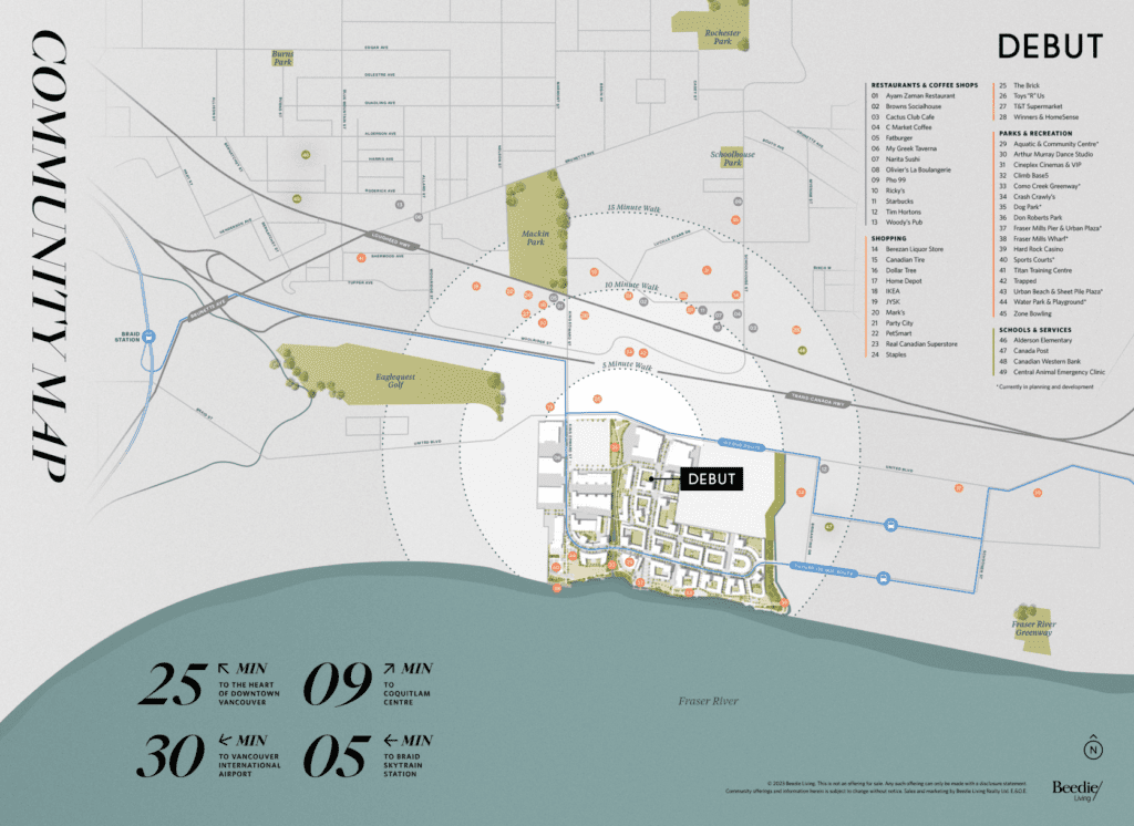 Debut by Beedie Location Map